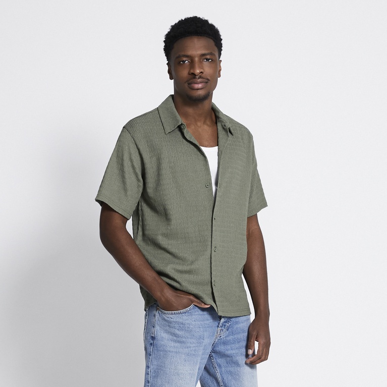 Short sleeve shirt "Steven Structure" Dark Green